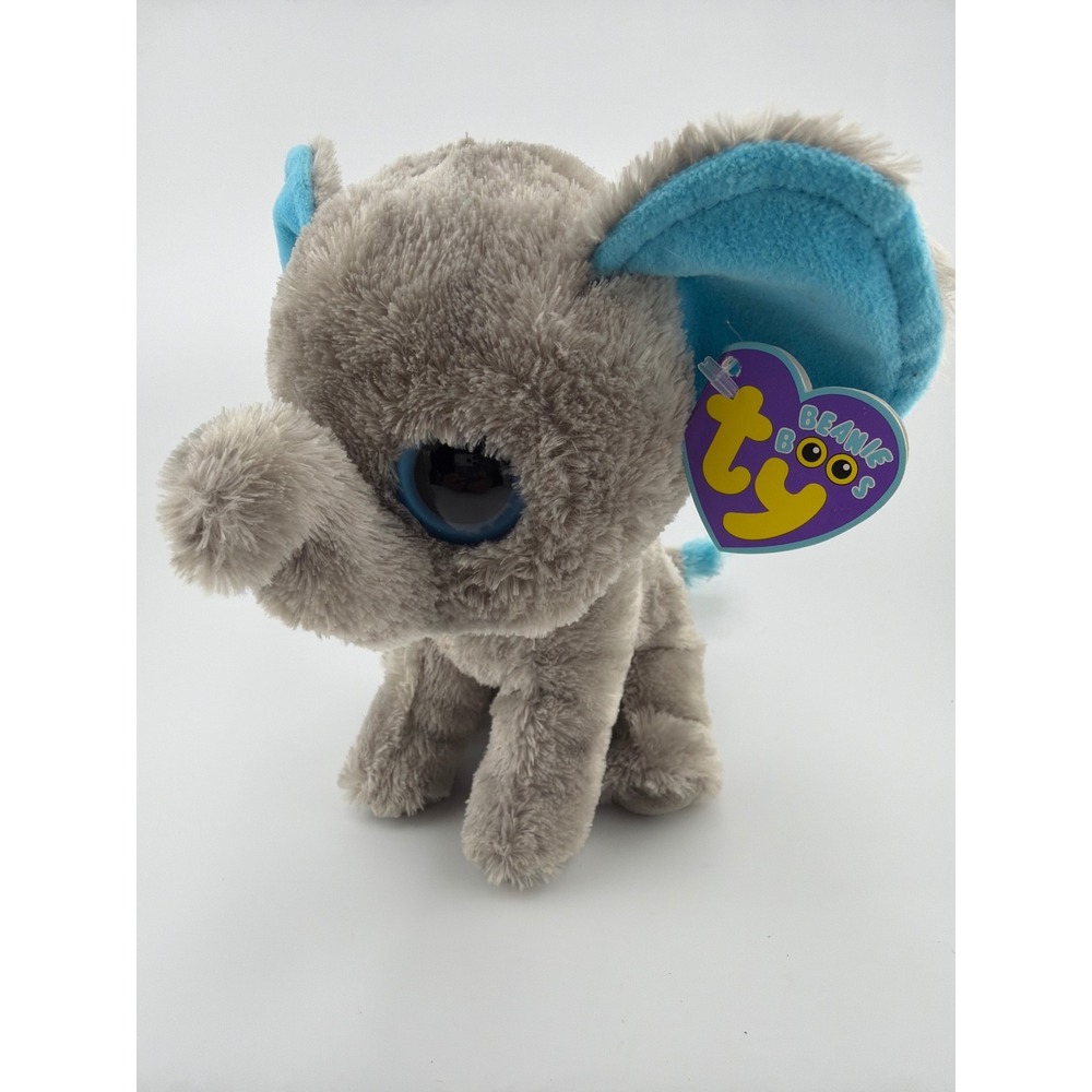 Ty Beanie Boos Peanut Elephant Plush Regular 6in Grey Blue Retro Y2K Aesthetic